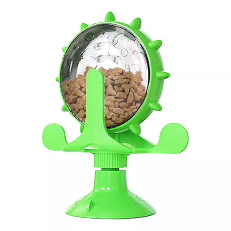 Windmill Pet Cat Treat Food Dispenser Toys Slow Feeder Puzzle Interactive Toys