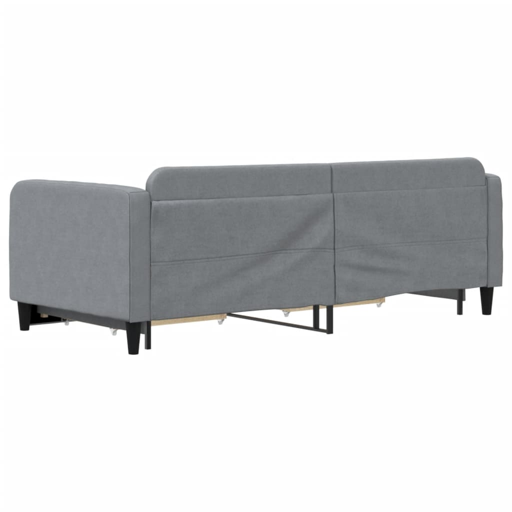 NNEVL Daybed with Trundle and Drawers Light Grey 90x190 cm Fabric