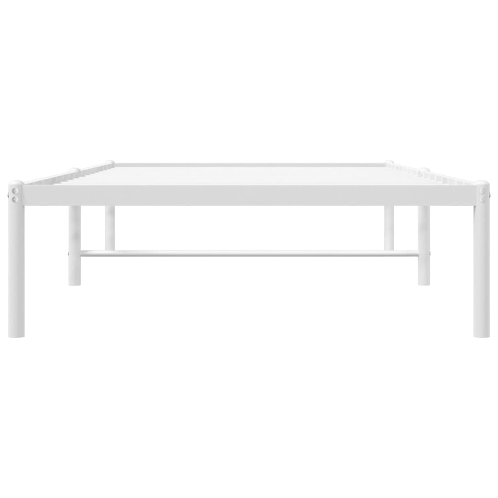 NNEVL Metal Bed Frame White 92x187 cm Single
