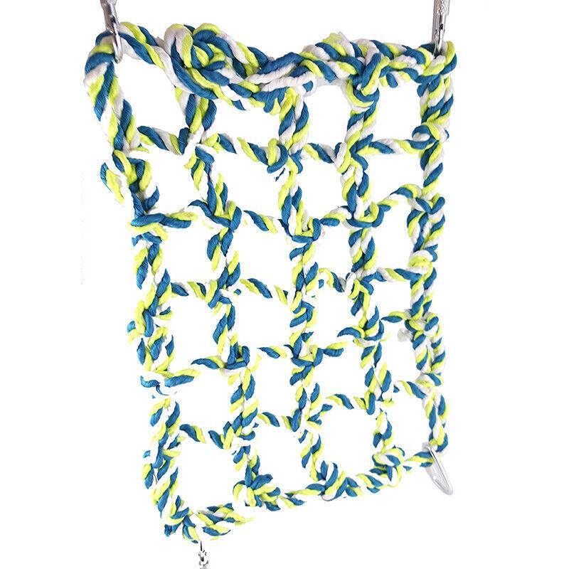 Hanging Climbing Net for Birds and Small Pets Cotton or Hemp Rope Cage Hammock