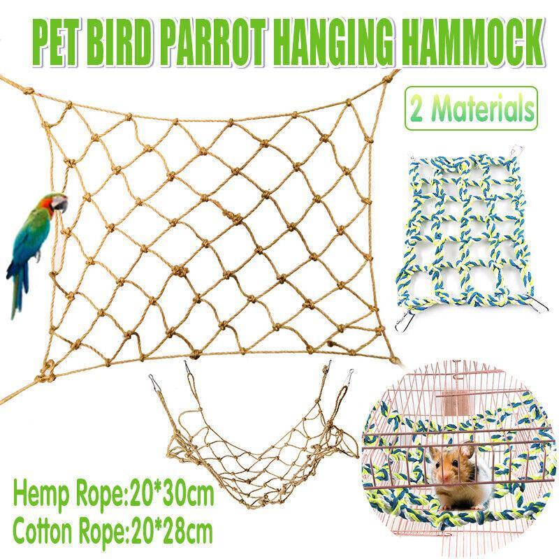 Hanging Climbing Net for Birds and Small Pets Cotton or Hemp Rope Cage Hammock