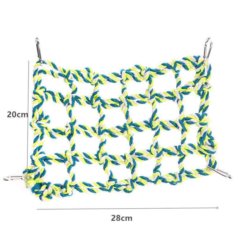 Hanging Climbing Net for Birds and Small Pets Cotton or Hemp Rope Cage Hammock
