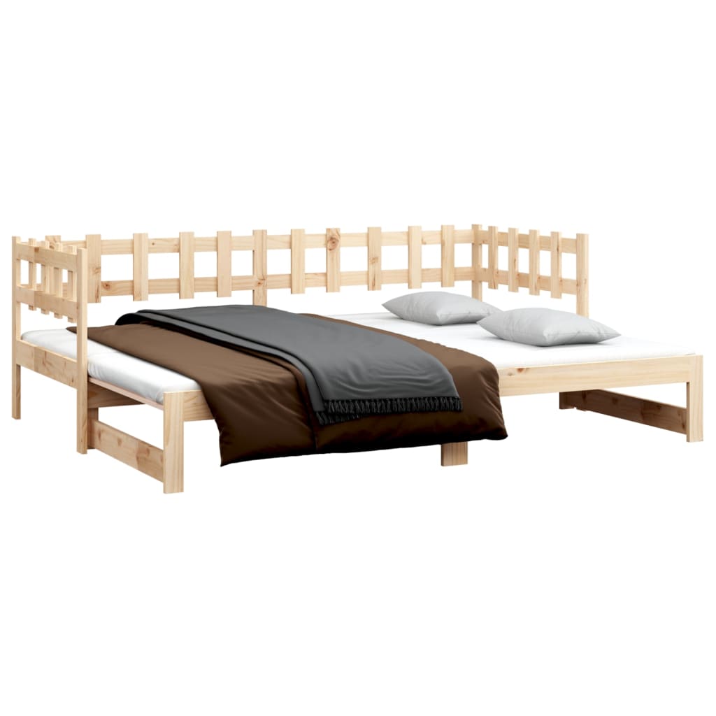 NNEVL Pull-out Day Bed 2x(90x190) cm Solid Wood Pine