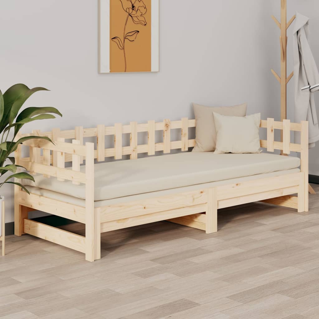 NNEVL Pull-out Day Bed 2x(90x190) cm Solid Wood Pine
