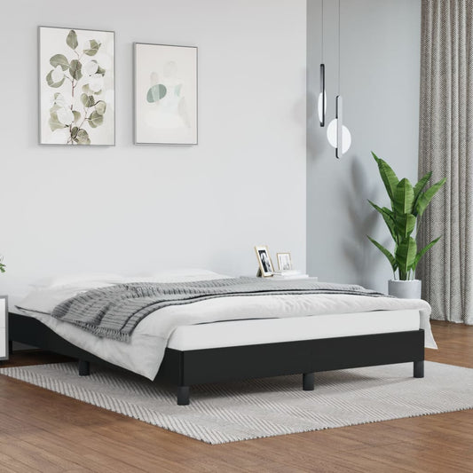 NNEVL Bed Frame Black 153x203 cm Queen Faux Leather