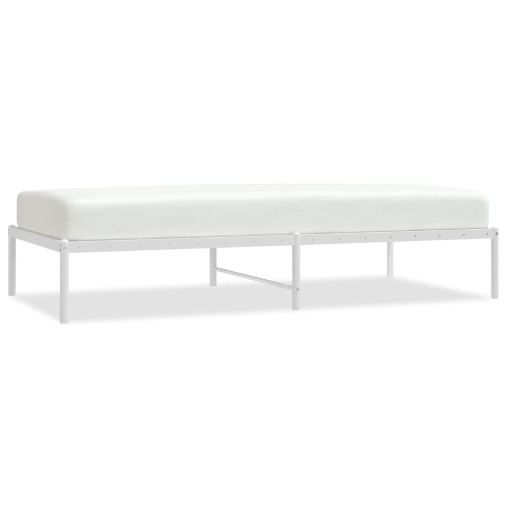 NNEVL Metal Bed Frame White 92x187 cm Single