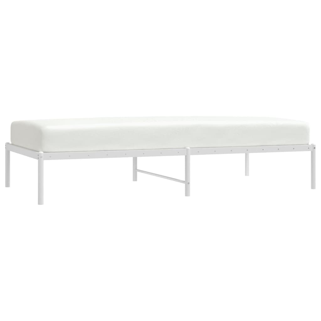 NNEVL Metal Bed Frame White 92x187 cm Single