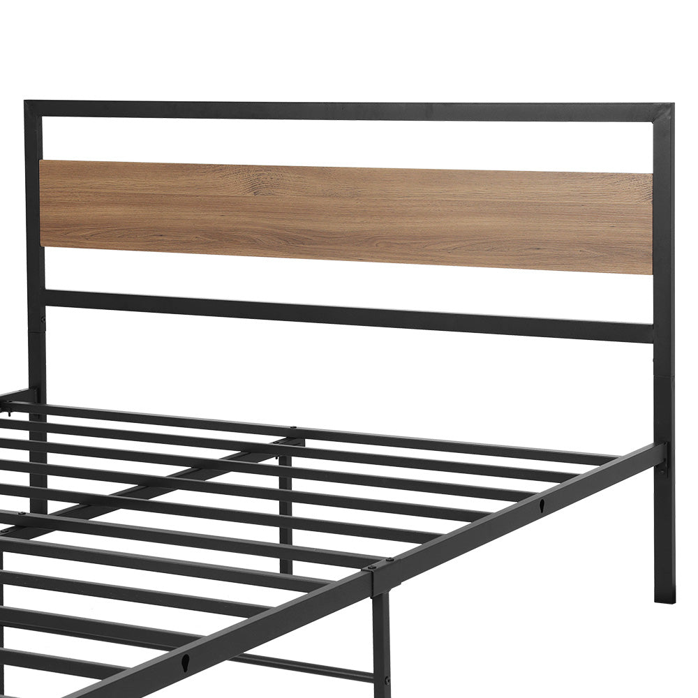 NNEDSZ Bed Frame Queen Size Metal Base Mattress Platform Foundation Black DREW