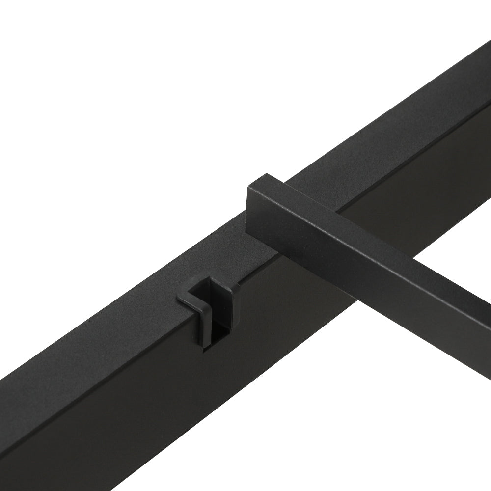 NNEDSZ Bed Frame Queen Size Metal Base Mattress Platform Foundation Black PAULA
