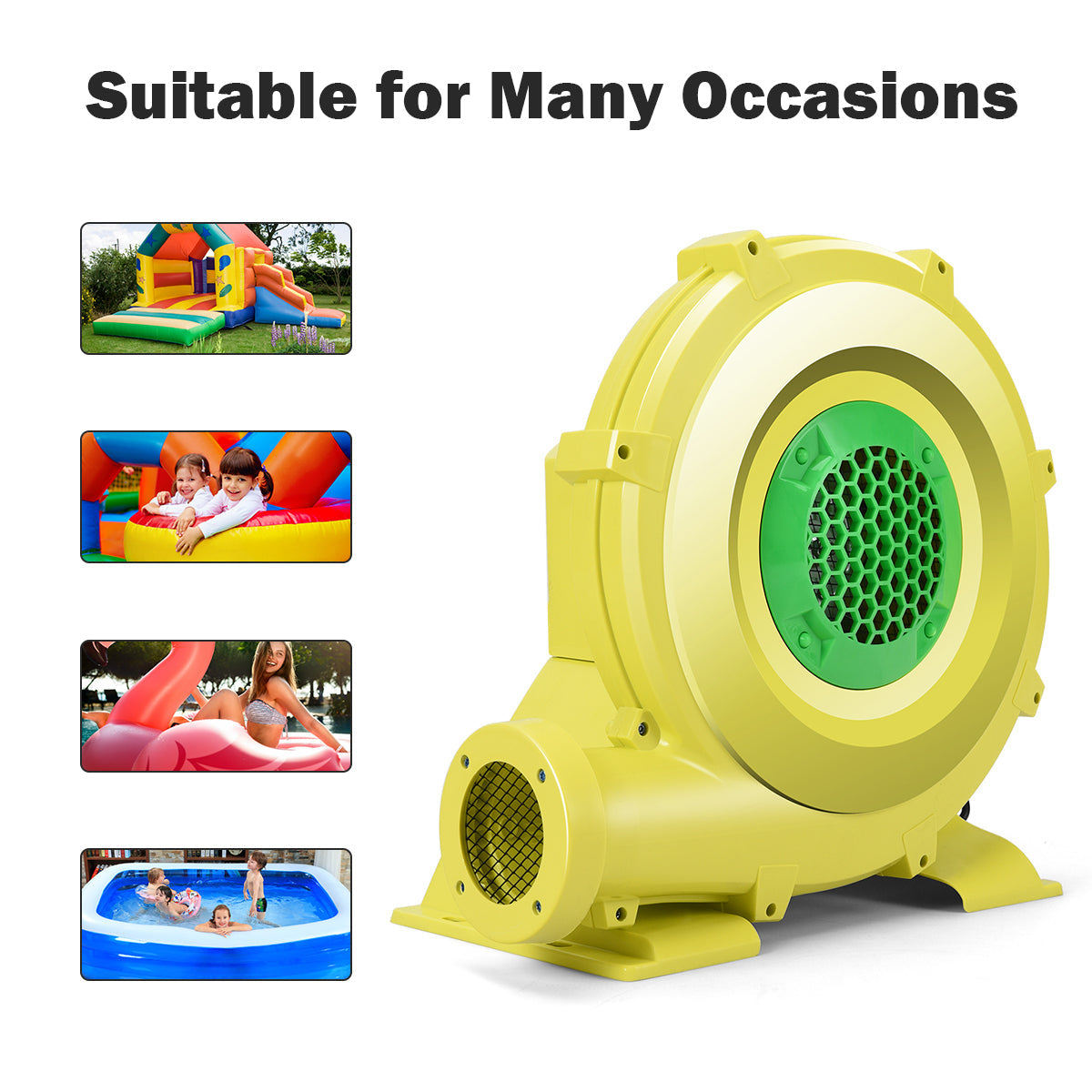NNECW 750W Commercial Air Blower Pump Fan for Inflatable Bounce House