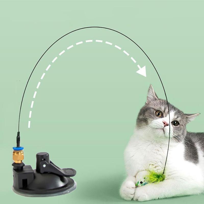Cat Play Toy Simulation Birds Teaser Wand Interactive Stick with Suction Cup